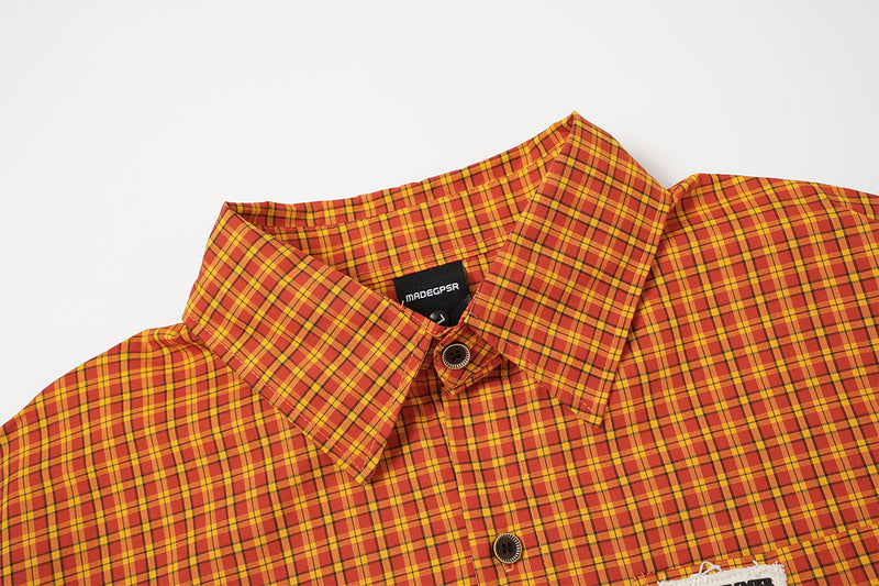Chemise en flanelle à carreaux bleus – Coupe décontractée, manches longues et boutonnage
