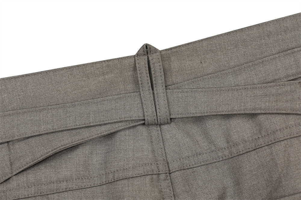 Wide-Leg Pleated Trousers with Drawstring Waist