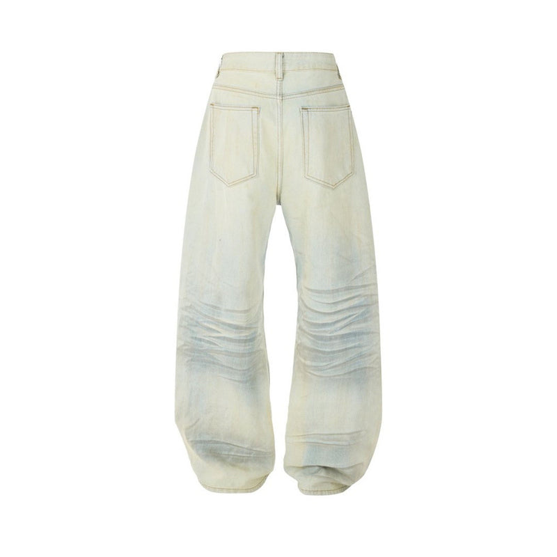 Baggy Pants for Men – Wide Leg Washed Light Blue Denim Jeans
