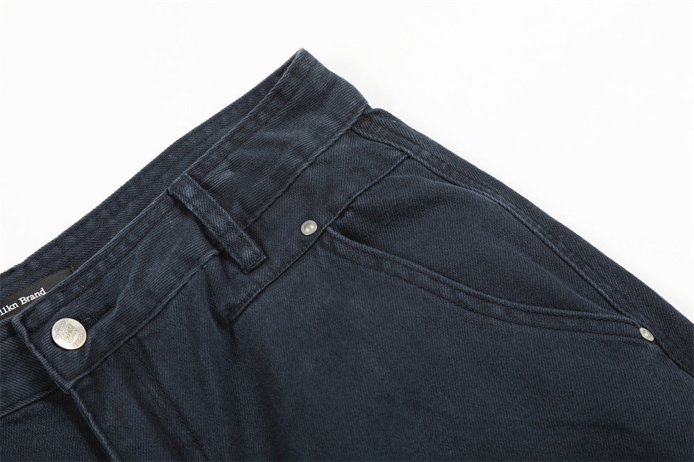 Wide-Leg Straight-Cut Trousers – Men's Relaxed Utility Pants with Back Pocket