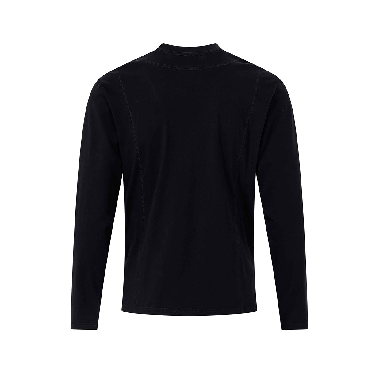Langarm-Graphic-T-Shirt – Mancy-Trouble-Kreuzprint, Mockneck, Slim Fit