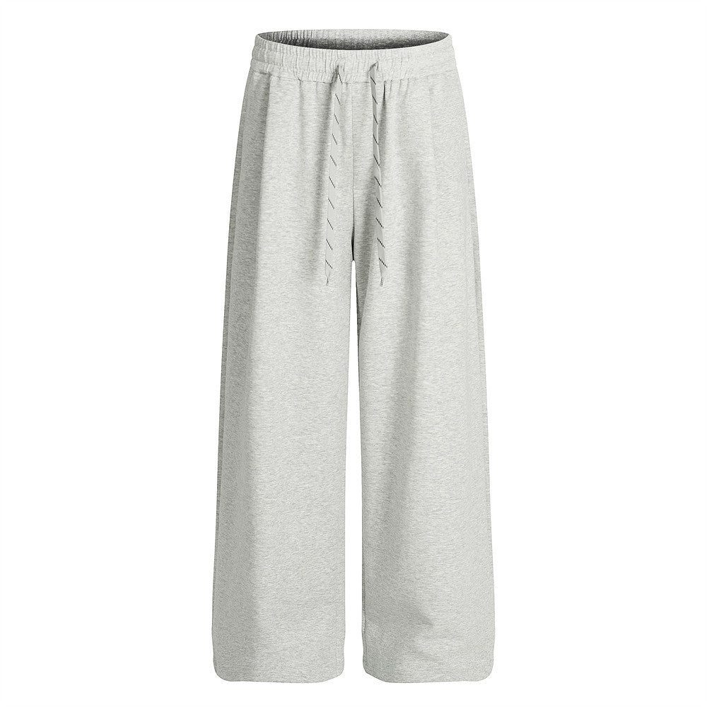 Pantalon de survêtement homme à jambes larges – Coupe ample, taille élastique, coloris uni