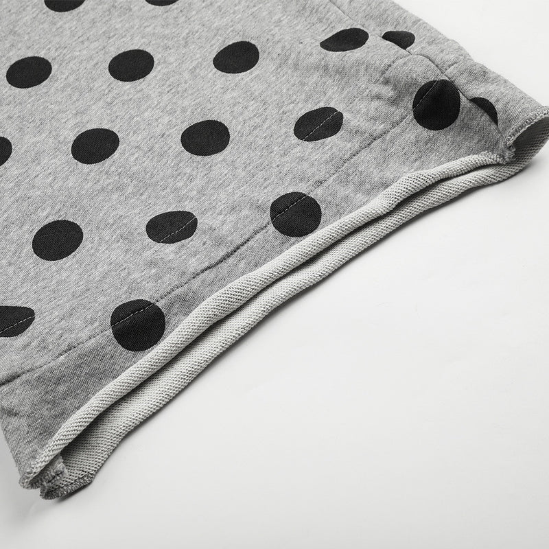 Polka Dot Wide-Leg Pants with Elastic Drawstring Waist