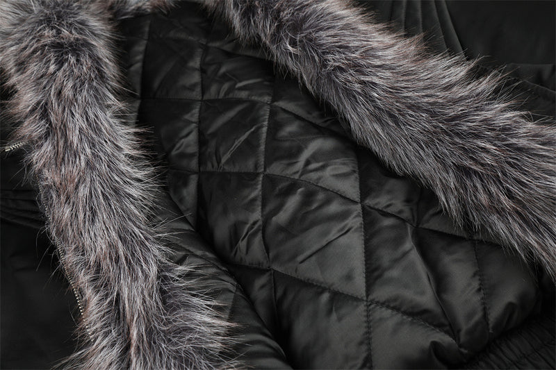 Faux Fur Collar Padded Bomber Jacket – Quilted Stitch Detail Men's Winter Coat