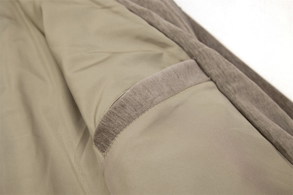 Blouson bomber homme en velours, col en similicuir et grandes poches