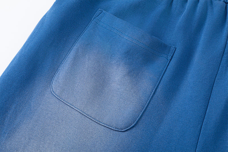 Pantalon de survêtement à jambes larges avec motif d’étoiles et de lettres, coupe décontractée délavée