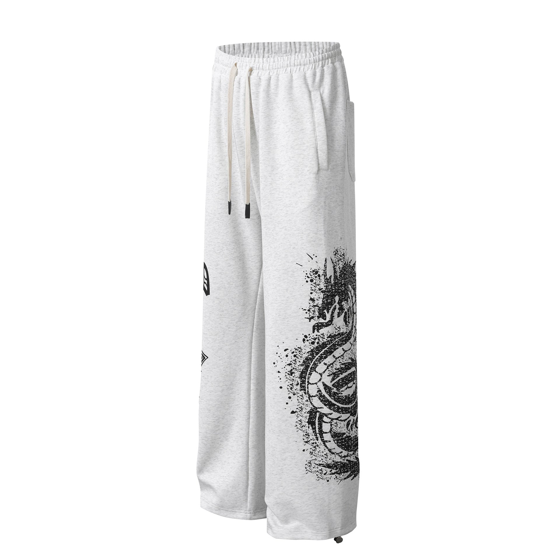 Pantalon de survêtement à jambes larges avec graphisme croix gothique – Jogger droit en molleton