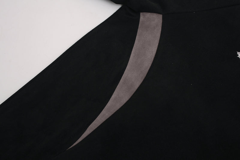 GLFSMADE Colorblock Suede Panel Short Sleeve T-Shirt
