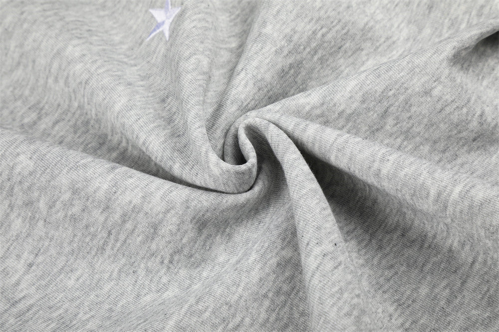 Sweatpants mit weitem Bein, Sternstickerei und umgeschlagenem Sherpa-Bund