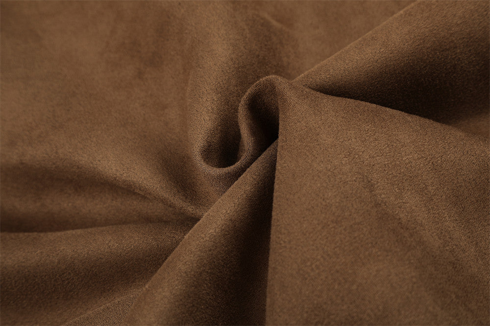 Veste zippée à capuche 2-en-1 – Extérieur effet daim et doublure polaire léopard