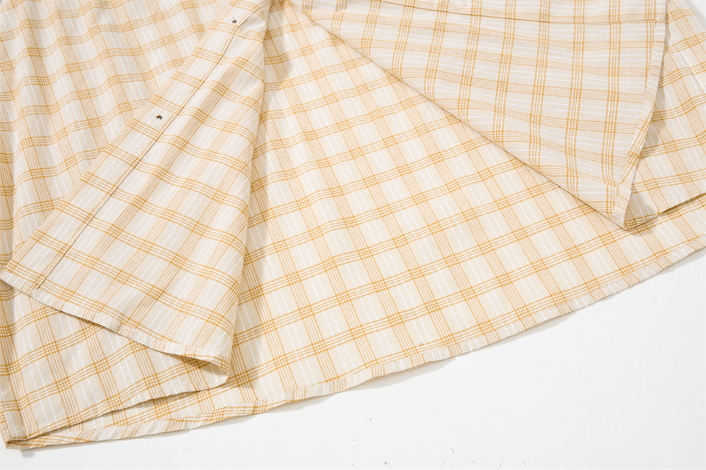 Plaid Long Sleeve Button-Up Shirt – Relaxed Fit Flannel Check