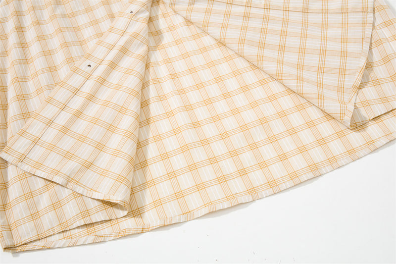 Plaid Long Sleeve Button-Up Shirt – Relaxed Fit Flannel Check