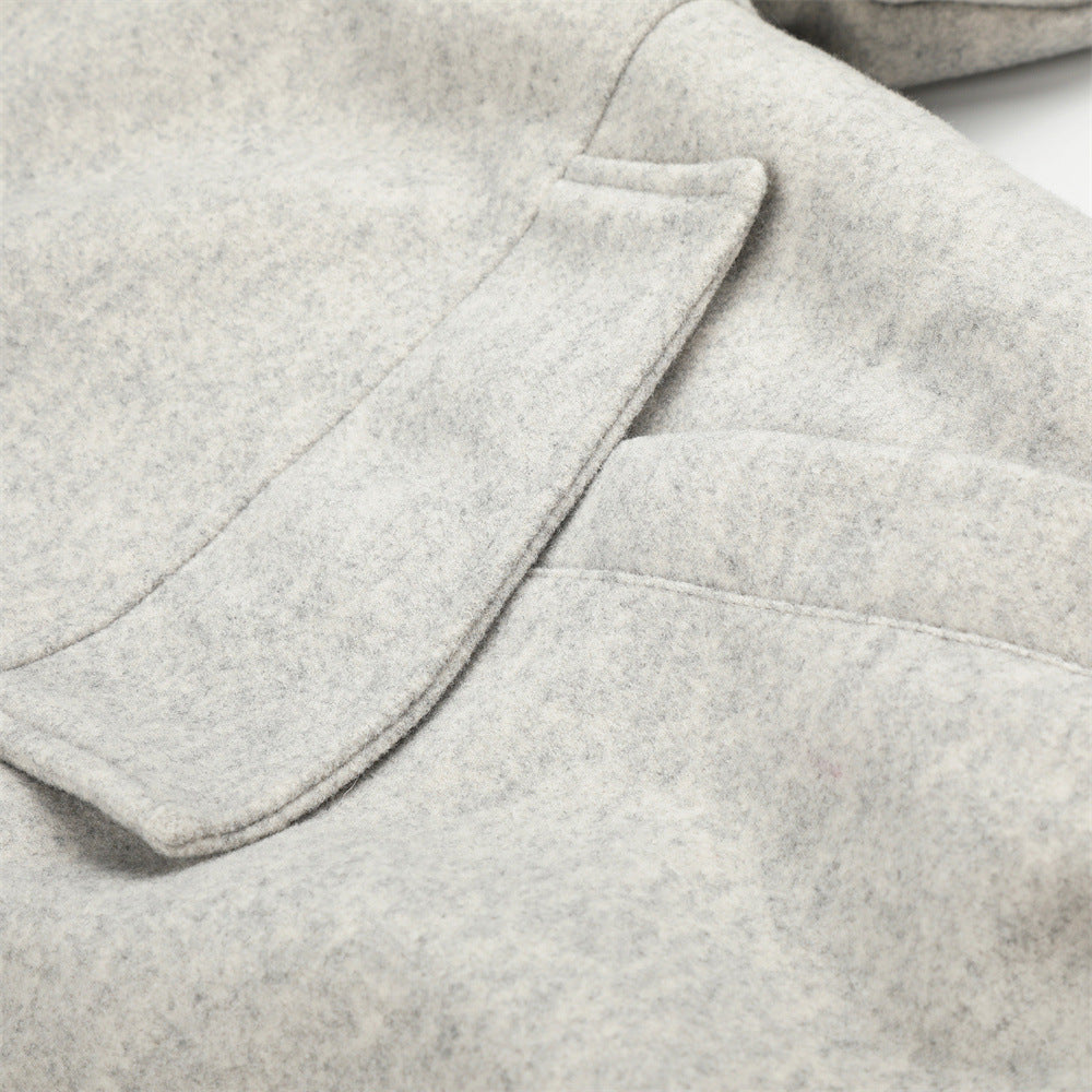 Men's Wool-Blend Sherpa-Lined Stand Collar Bomber Jacket