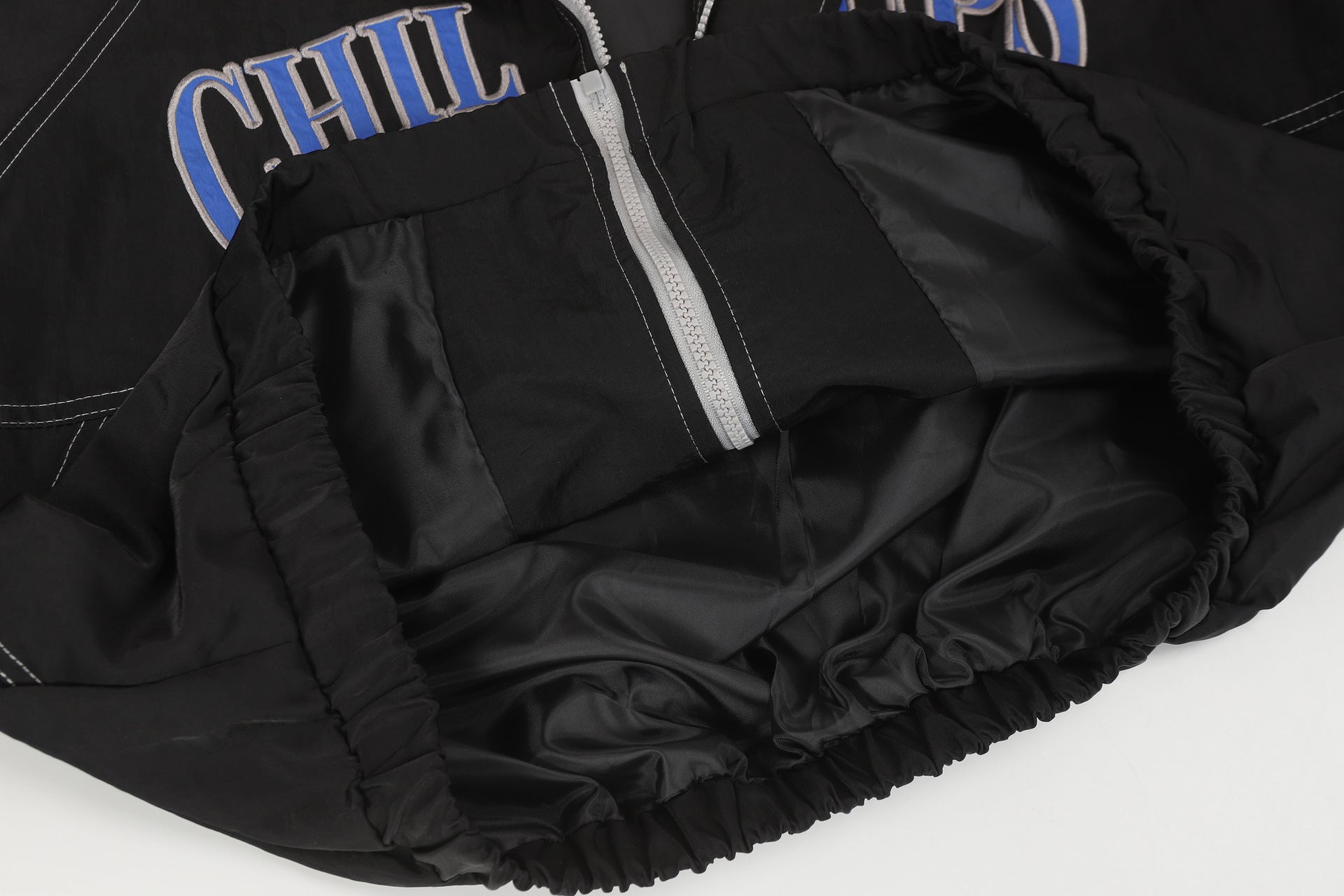 Blouson racing varsity brodé – Veste bomber colorblock CHI67 streetwear