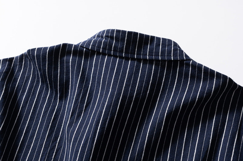 Striped Long Sleeve Shirt – Men's Oversized Relaxed Fit Button-Up