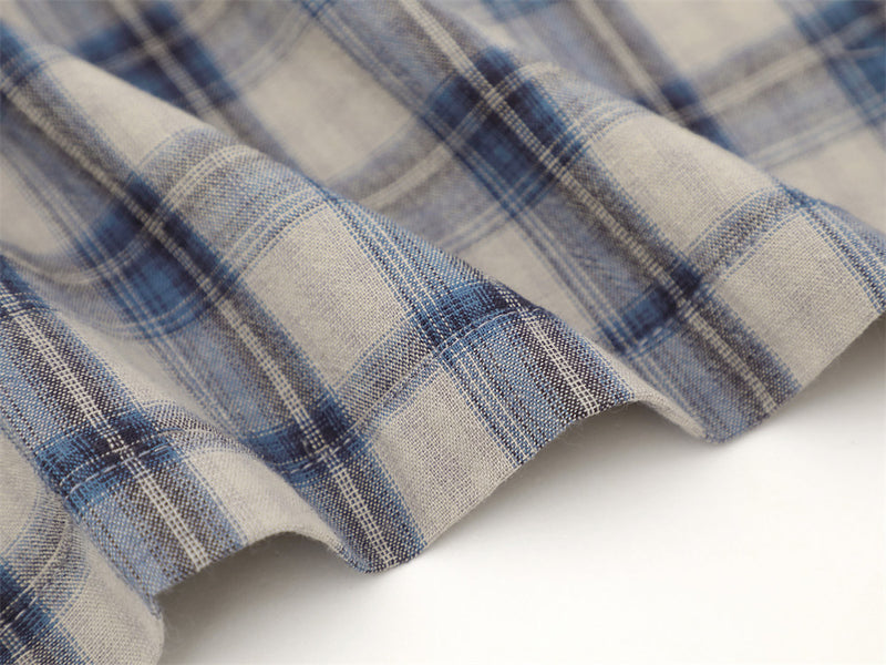 Oversized Plaid Short-Sleeve Shirt with Letter Print