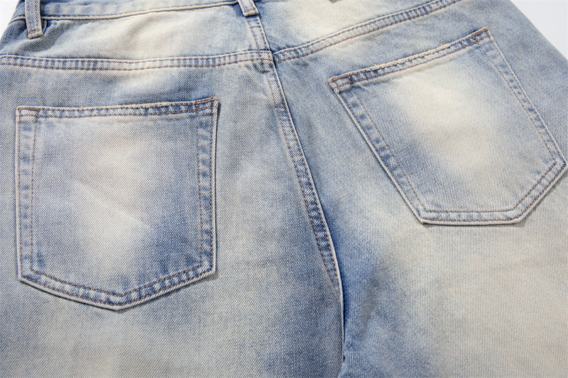 Graffiti Embroidered Wide-Leg Jeans – Punk Distressed Vintage Denim