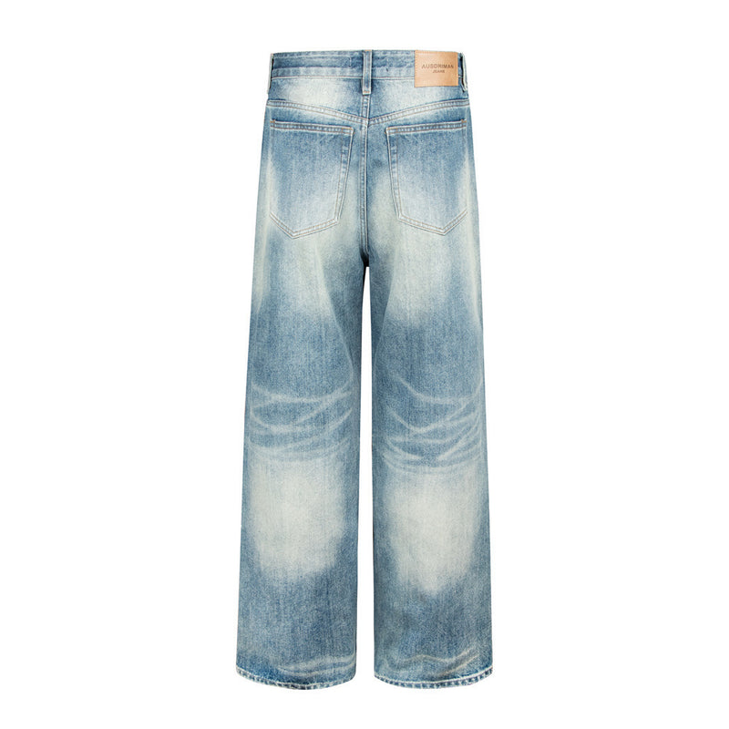 Wide-Leg-Baggy-Jeans – Vintage-Denim mit Glacier-Blue-Waschung