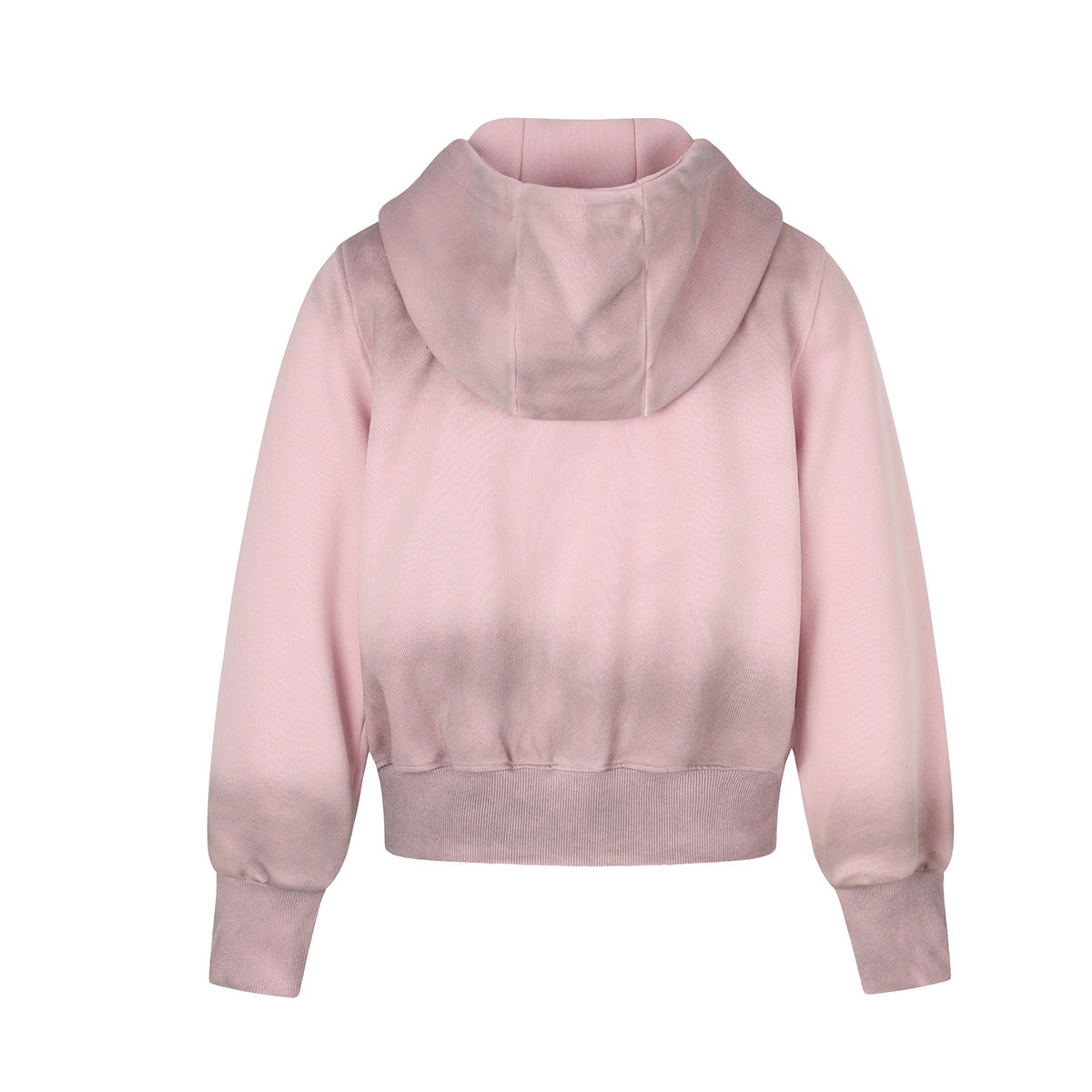 Sweat à capuche zippé à motif étoile – Sweat-shirt streetwear oversize vintage délavé