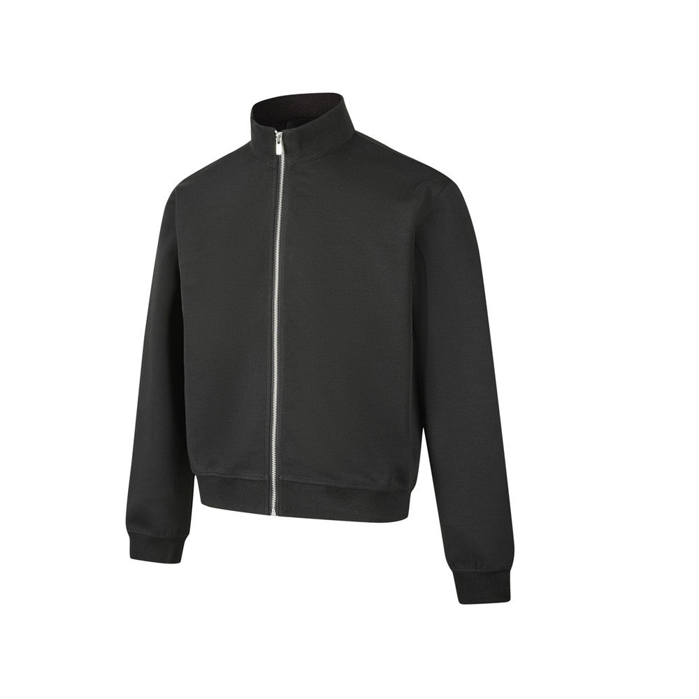 Mock Neck Full-Zip Sweatshirt Jacket – Relaxed Fit Fleece Zip-Up