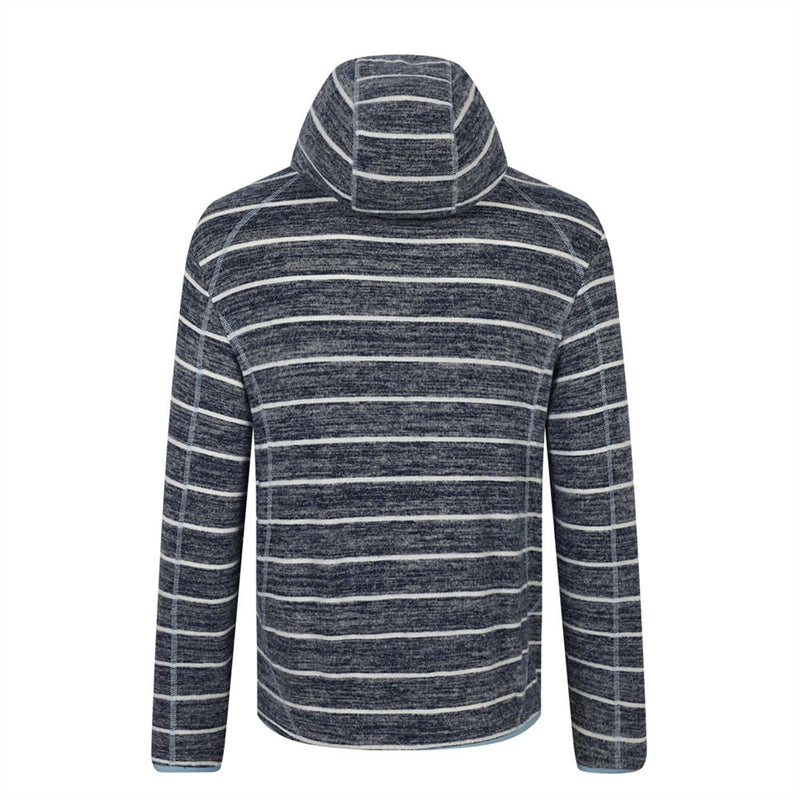 Sudadera con capucha de rayas – Prenda de felpa de manga larga con costuras en contraste