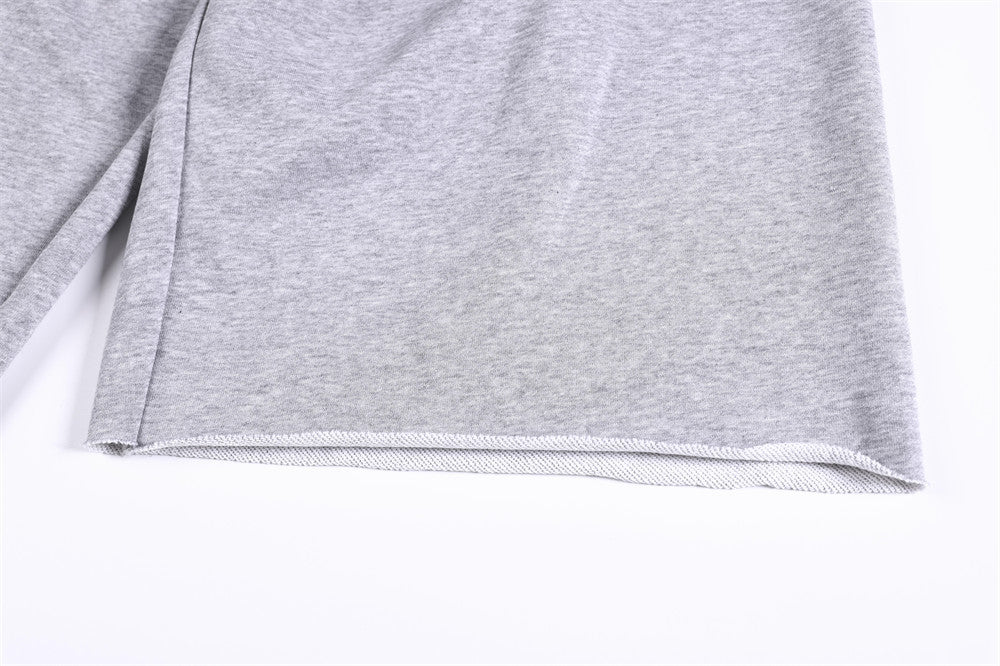 Men's Cross Graphic Colorblock Sweat Shorts – Faux Double-Waist Streetwear