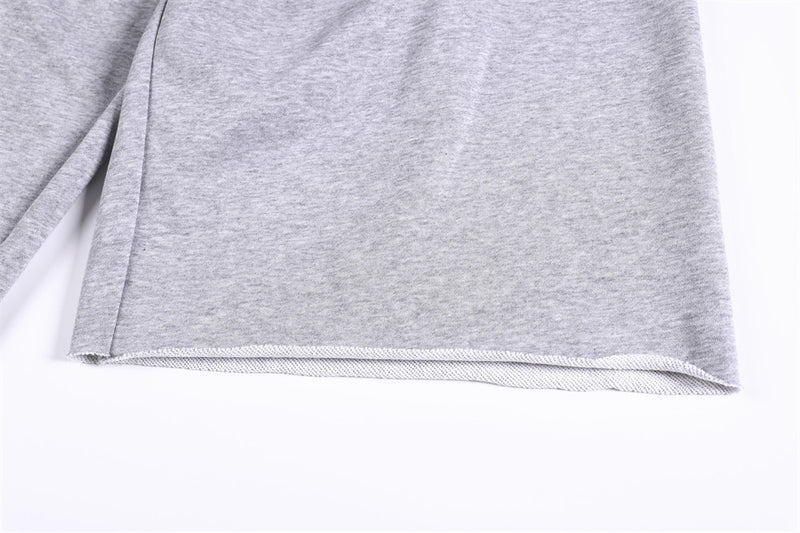 Men's Cross Graphic Colorblock Sweat Shorts – Faux Double-Waist Streetwear