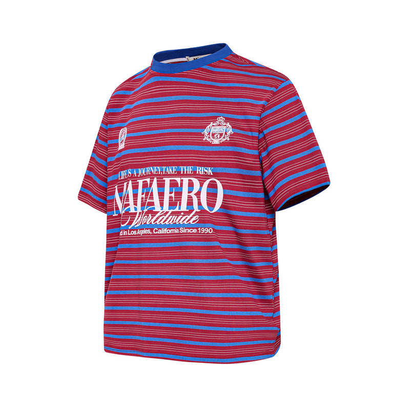 Striped Graphic T-Shirt – Mafaero Worldwide Oversized Crew Neck Tee
