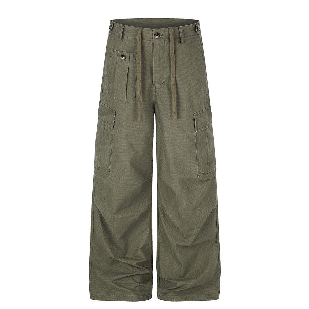 Pantalon cargo wide leg homme – Coupe ample, poches multiples et jambe droite