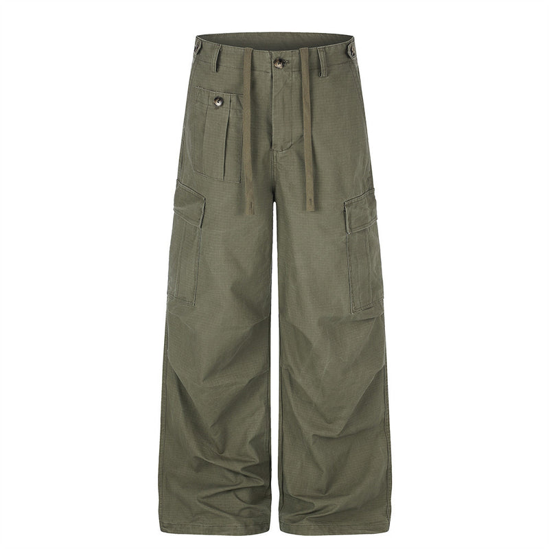 Pantalon cargo wide leg homme – Coupe ample, poches multiples et jambe droite