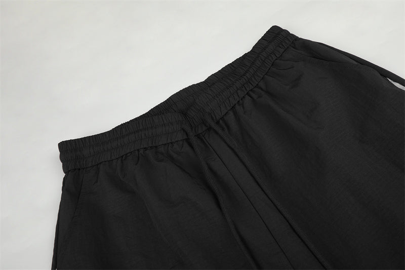 メンズ 3ストライプトラックジャケット＆ワイドレッグパラシュートパンツ ストリートウェアセット