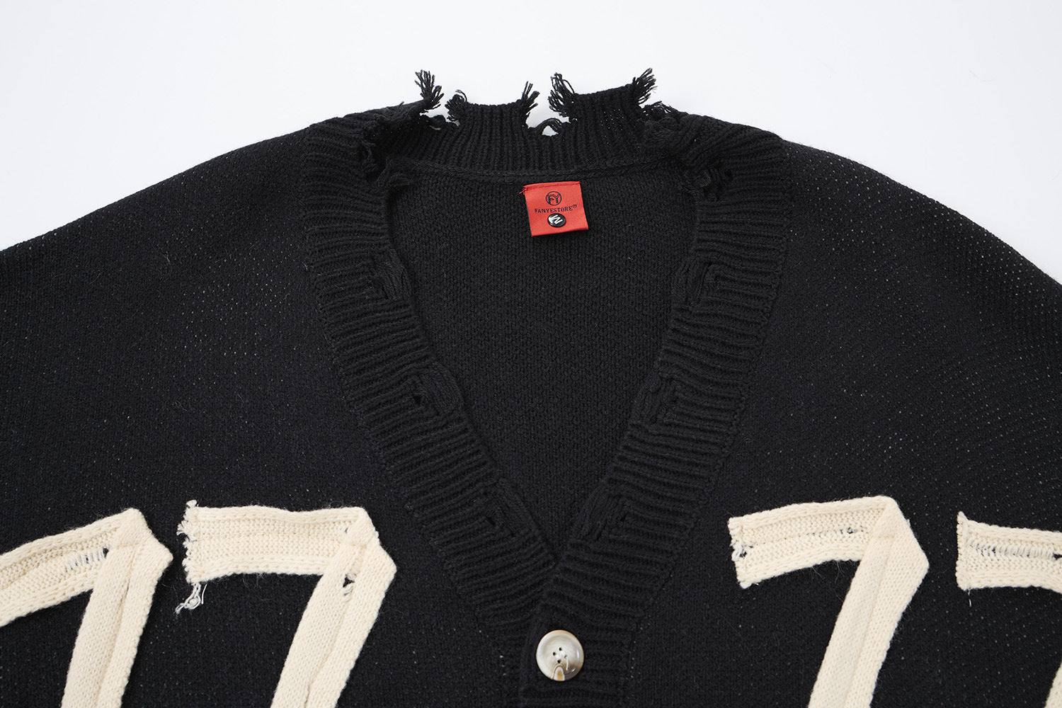 Gilet Born Late 77 en maille délavée – Jacquard oversize high-street