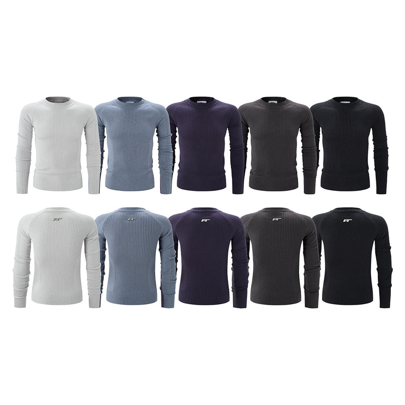 Men's Slim-Fit Ribbed Knit Crewneck Sweater