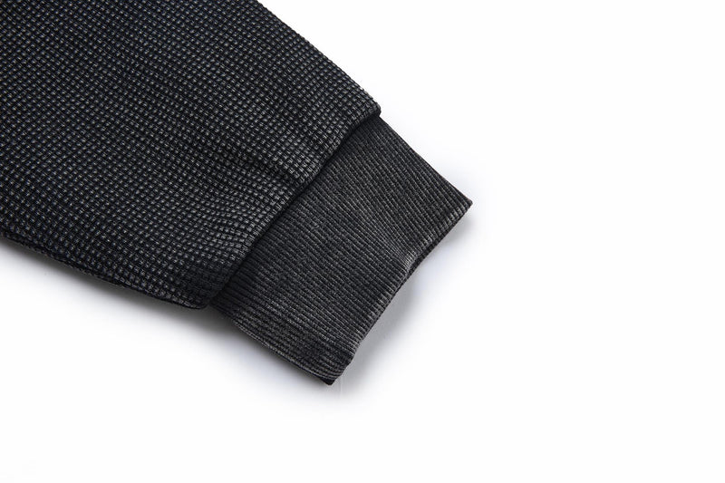 Blouson bomber en maille gaufrée délavée à l’acide avec rivets métalliques
