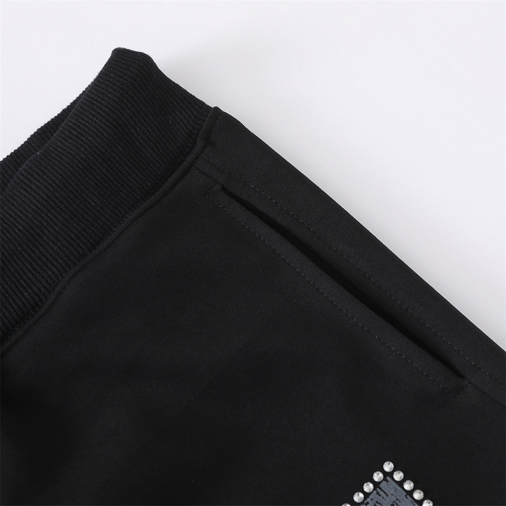 Pantalon de jogging flare wide leg homme avec imprimé script et taille élastique