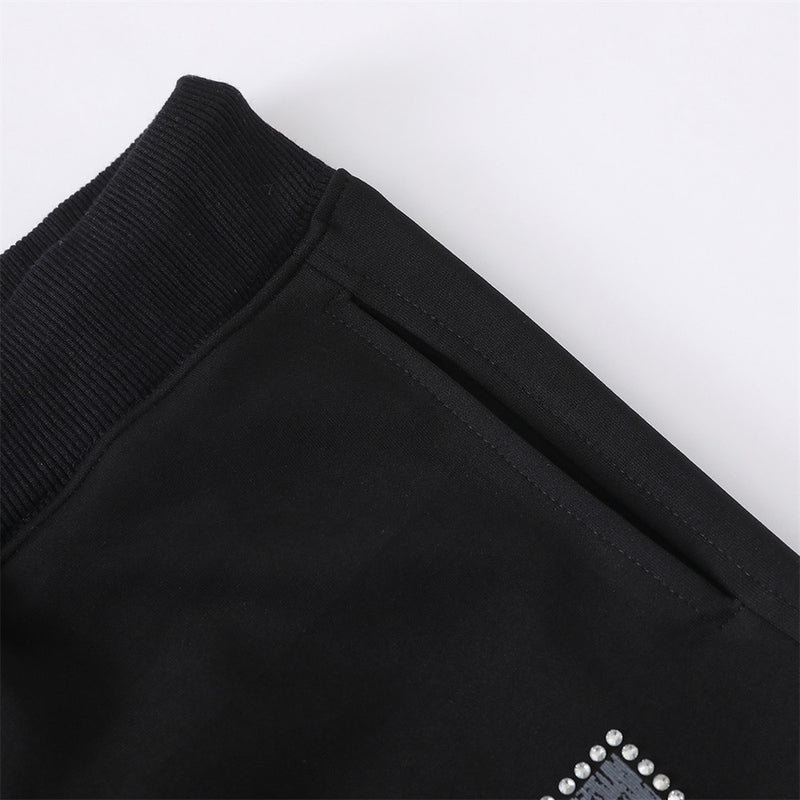Pantalon de jogging flare wide leg homme avec imprimé script et taille élastique
