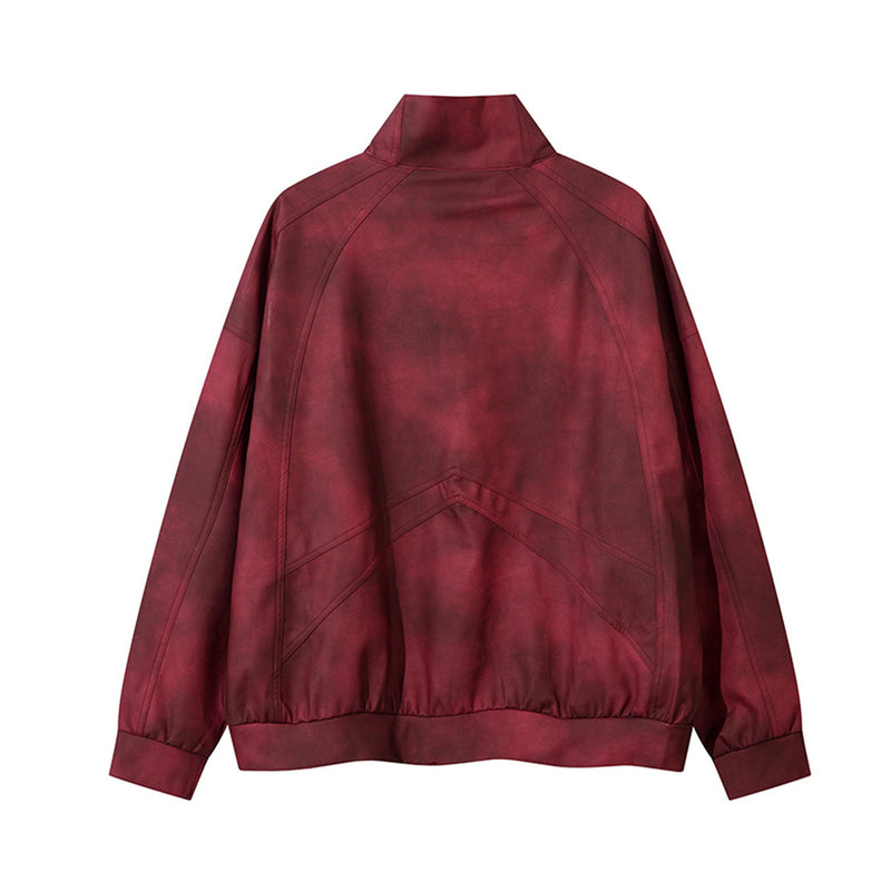 Sweat-shirt SMK à demi-zip – Col montant vintage effet délavé à l’acide