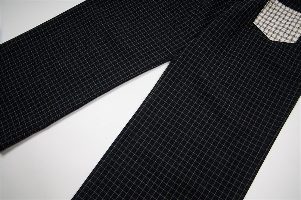 Contrast Pocket Plaid Wide-Leg Pants – Relaxed Fit Streetwear Trousers