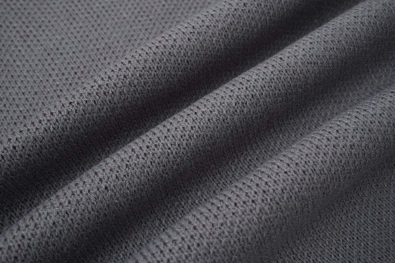 Pull à col montant Cross Heart en maille délavée – Jacquard gothique sombre à franges