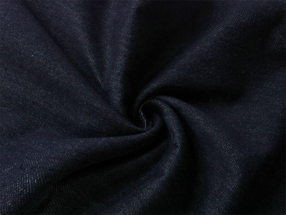 Wide-Leg Dark Indigo Jeans – Oversized Silhouette with Star Charm Belt &