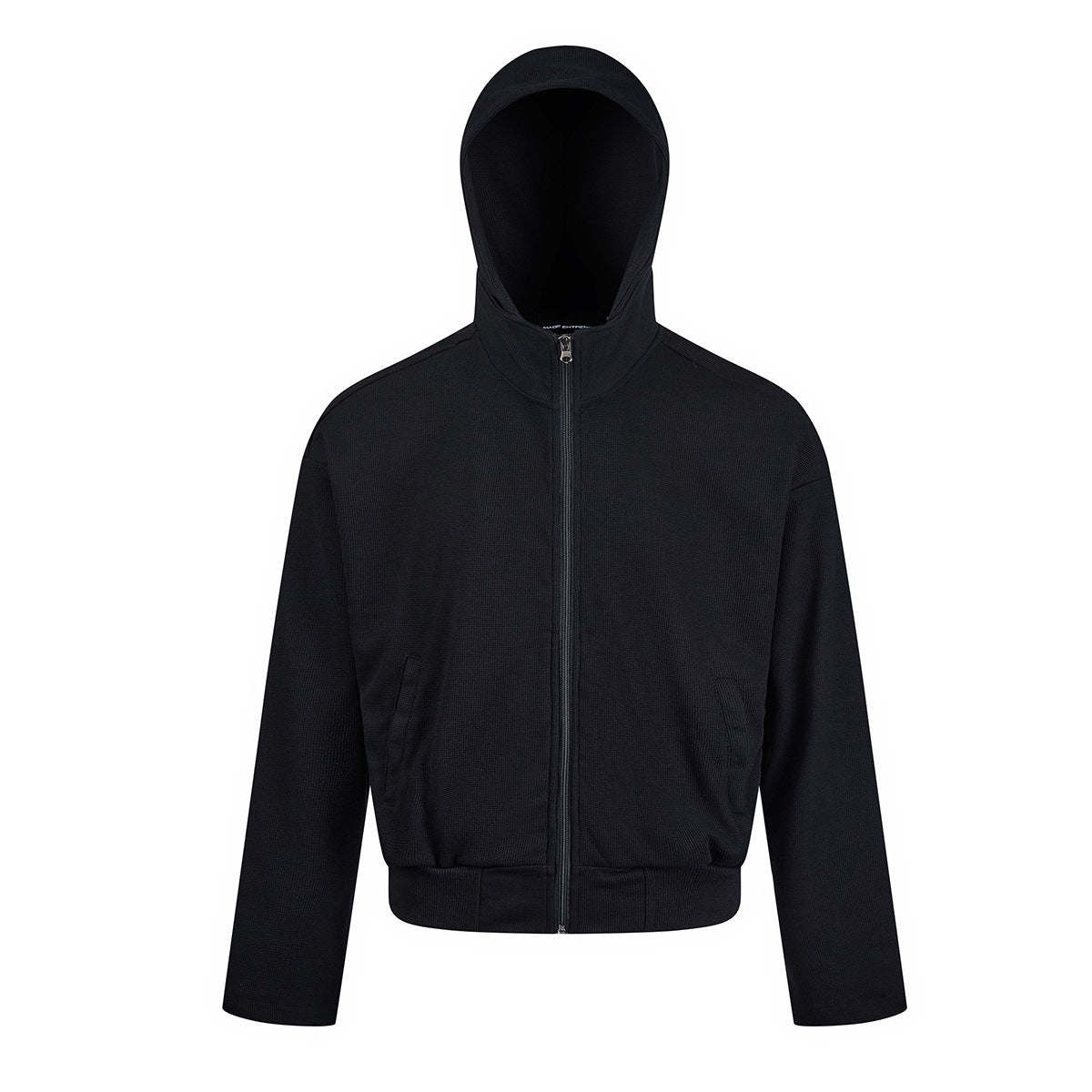 Sweat à capuche zippé boxy – Veste à capuche intégralement zippée en maille gaufrée
