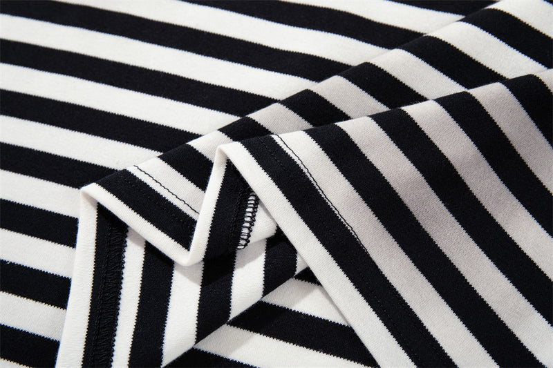Striped Long-Sleeve Tee with Punk Graphic Print – Relaxed Fit