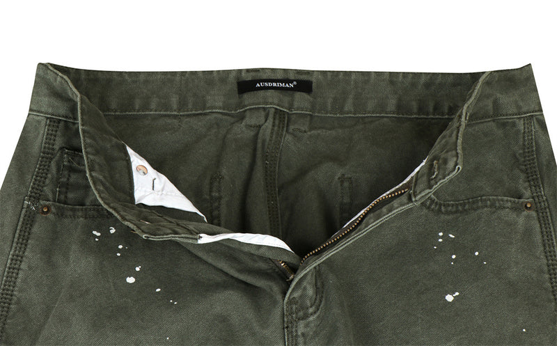 Cordhosen im Patchwork-Carpenter-Stil – Wide Leg, Paint-Splatter, Workwear-Hose