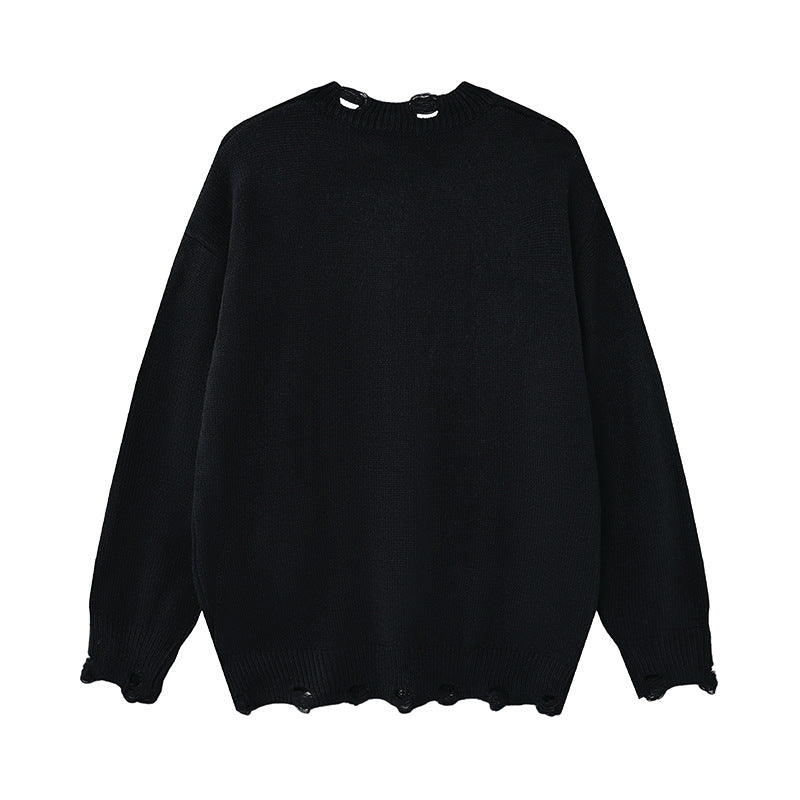 Pull oversize à col rond en maille destroy Saint 23 – Sweat streetwear