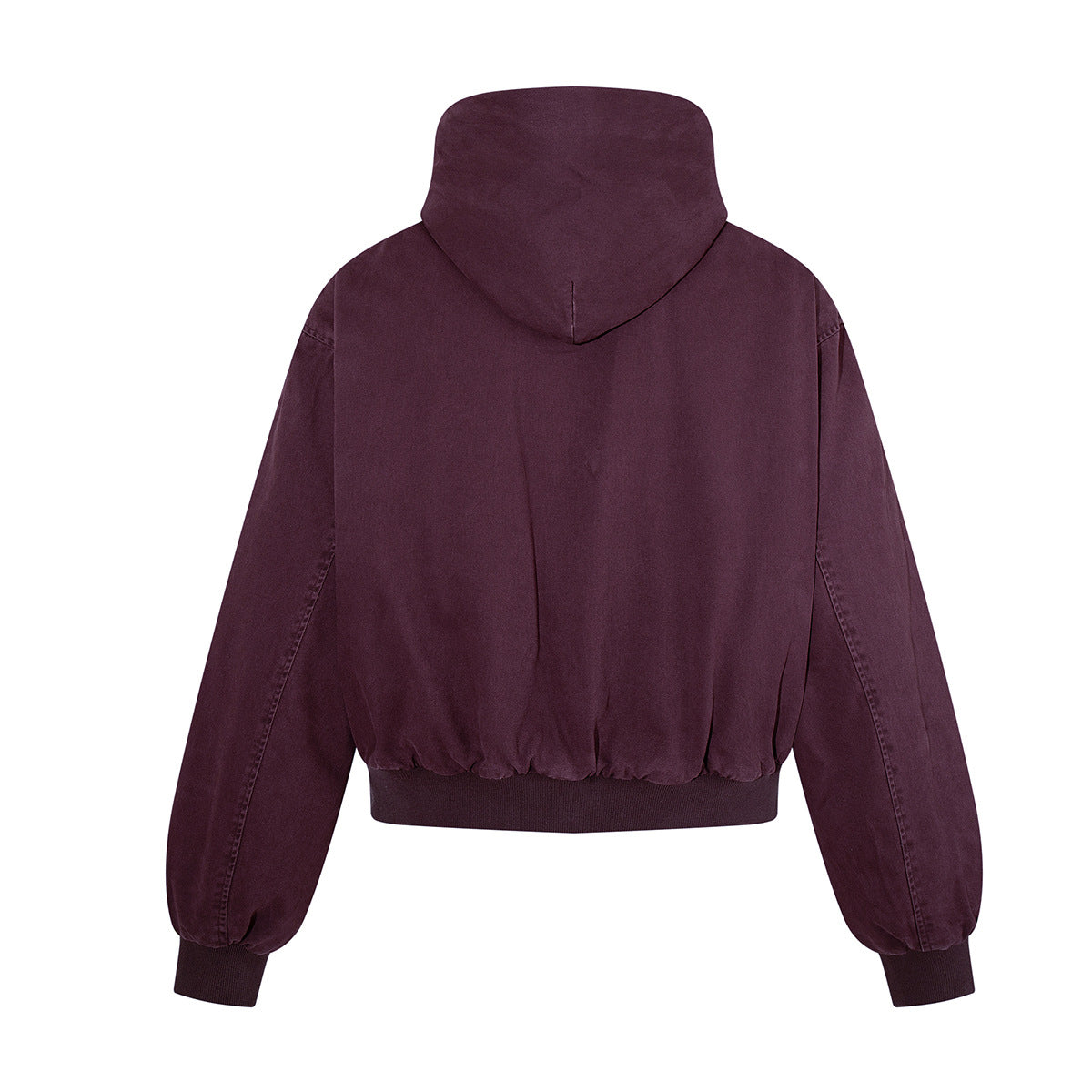 Cazadora bomber oversize con capucha – Prenda acolchada de algodón lavado
