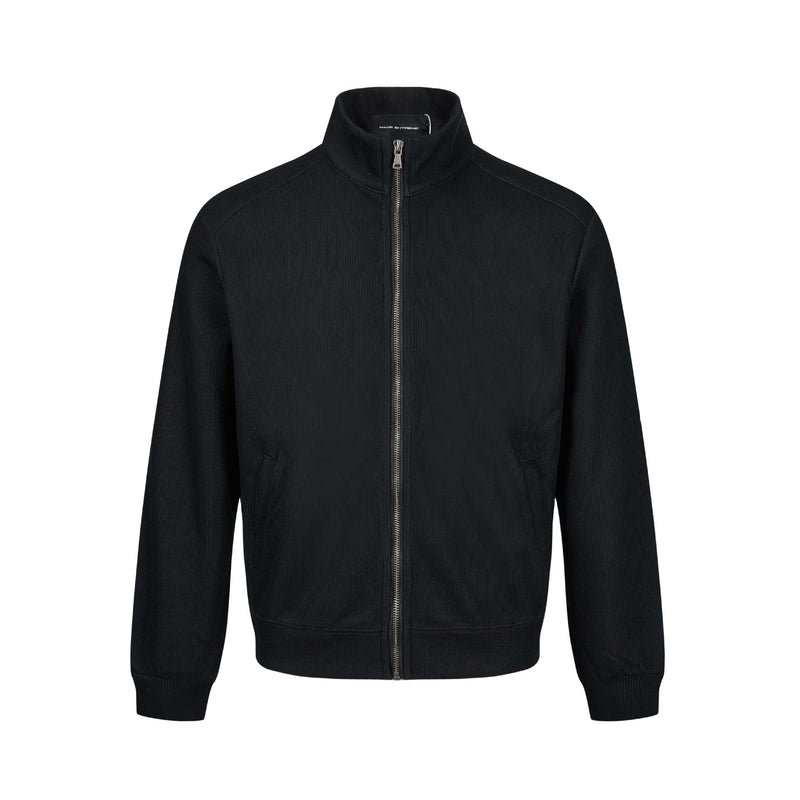 Veste homme côtelée zippée à col montant – Style sportswear vintage délavé