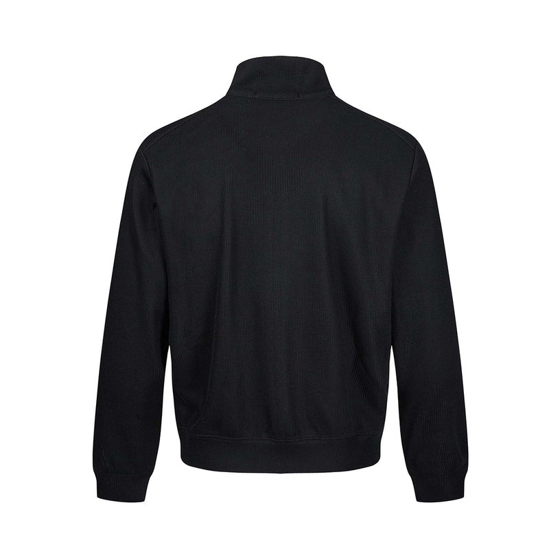 Veste homme côtelée zippée à col montant – Style sportswear vintage délavé