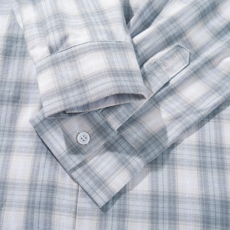 Retro Plaid Long-Sleeve Shirt – Oversized Relaxed Fit