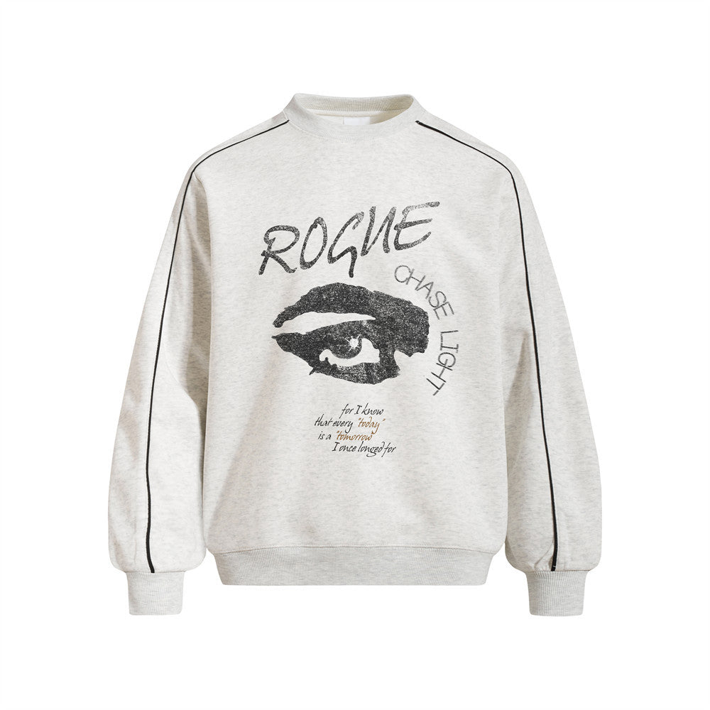 Men's Black Crew Neck Sweater – Rogue Eye Graphic Oversized Sweatshirt