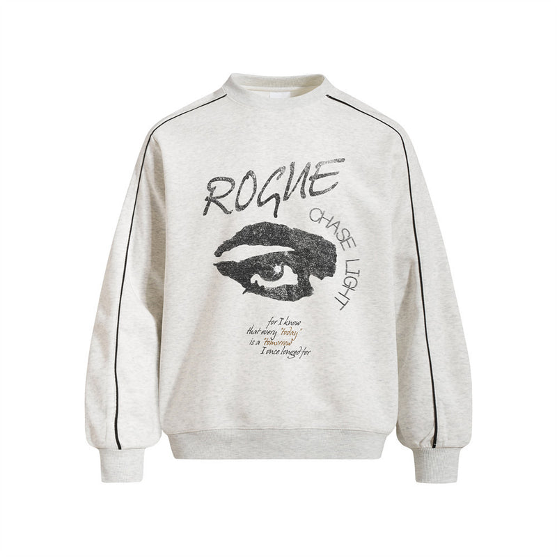Men's Black Crew Neck Sweater – Rogue Eye Graphic Oversized Sweatshirt